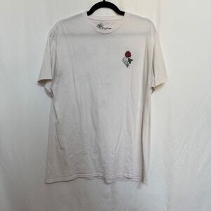 Vibes Mens Stay Lit Skeleton Rose Graphic Tee Light Pink Short Sleeve Mens L